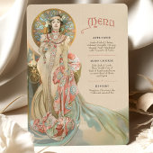 Elegante Art Nouveau Wedding Menu Kaart