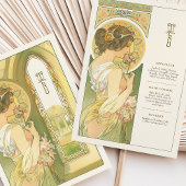 Elegante Art Nouveau Wedding Menu Kaart