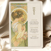 Elegante Art Nouveau Wedding Menu Kaart