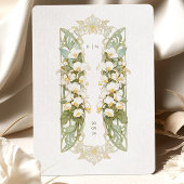 Elegante Art Nouveau witte orchidee bruiloft Kaart
