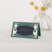 Elegante Art Nouveau zwanen bruiloft Plaatskaartje (Achterkant)