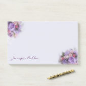 Elegante Art Sjabloon Oliekleur Bloemen Hand Scrip Post-it® Notes (Op bureau)