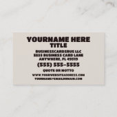 Elegante artiest visitekaartje (Achterkant)