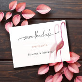 Elegante artistieke flamingo save the date