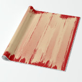 Elegante artistieke gouden penseelstreken donkerro cadeaupapier (Uitgerold)