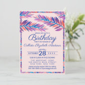 Elegante artistieke tropische bladeren Acryl Verja Kaart (Staand voorkant)