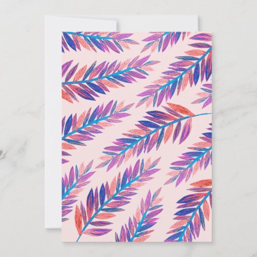 Elegante artistieke tropische bladeren Acryl Verja Kaart (Achterkant)