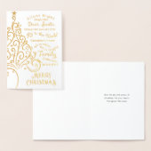 Elegante Artsy Kerstboom op Wit Folie Kaarten (Display)