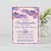 Elegante Artsy Tropical Leaves Acryl Bachelorette Kaart (Staand voorkant)