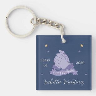 Elegante ASL Congratulatie Afstudeer Acryl Sleutelhanger