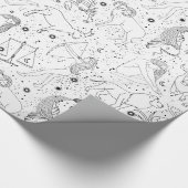 Elegante Astrologie Zodiac Zwart/Wit Cadeaupapier (Hoek)