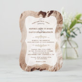 Elegante Aurum Marmer Goud Textured Wedding Kaart (Staand voorkant)