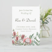 Elegante Australische inheemse bloemen uitnodiging (Staand voorkant)