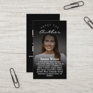 Elegante Auteur Meet & Greet Promo Verticaal Visitekaartje