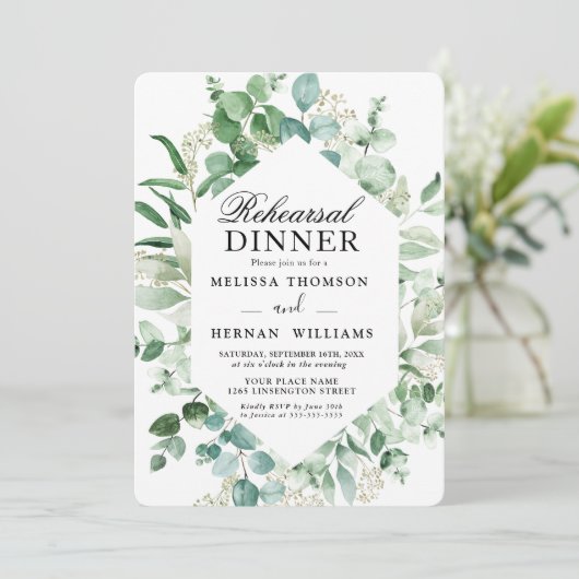 Elegante Autobús de Ensayos de Invitación de Cena Kaart (Staand voorkant)