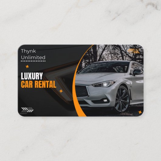 Elegante autoverhuur visitekaartje (Voorkant)