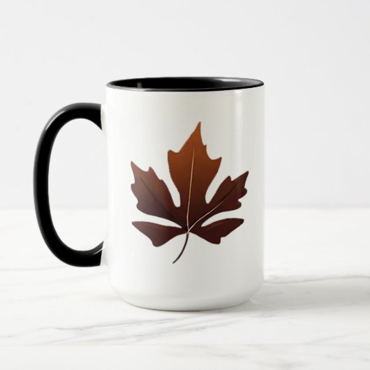 Elegante Autumn Leaf Coffee Mok | Mok met herfst a (Links)