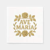 Elegante Ave Maria Gold Roos Katholiek Servet (Voorkant)