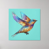 "Elegante Aviator" Meerkleurige Giervogel Canvas Afdruk (Voorkant)