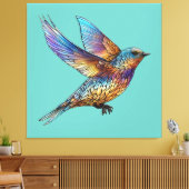 "Elegante Aviator" Meerkleurige Giervogel Canvas Afdruk (Insitu (Woonkamer))