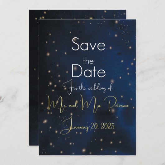 Elegante avond Bewaar de datum Save The Date (Voorkant / Achterkant)