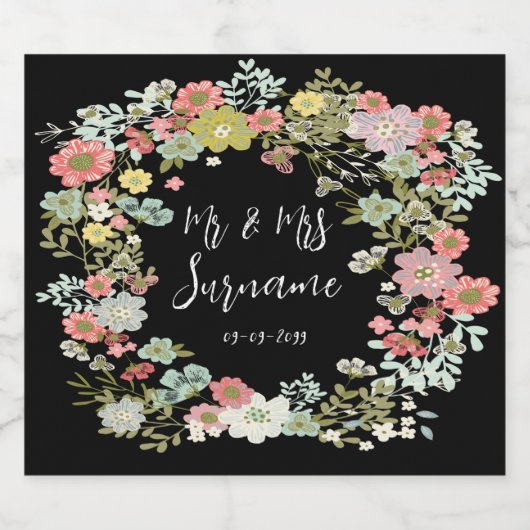 Elegante avond bloementuin op maat bedrukt likeurfles etiket (Enkel label)