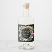 Elegante avond bloementuin op maat bedrukt likeurfles etiket (Voorkant)