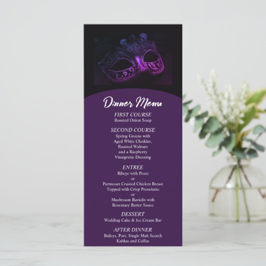 Elegante avond bruiloft menu (Staand voorkant)