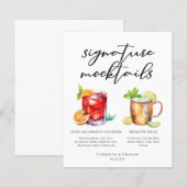 Elegante Avond Bruiloft Mocktails Menu (Voorkant / Achterkant)