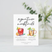 Elegante Avond Bruiloft Mocktails Menu (Staand voorkant)