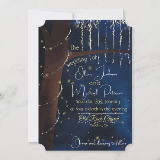 Elegante avond bruiloft uitnodigingen (Voorkant)