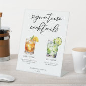 Elegante avond handtekening cocktails bruiloft men reclamebord met voetstuk (Insitu)