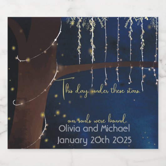 Elegante avond mousserende wijn etiketten (Enkel label)