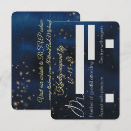 Elegante avond RSVP-kaarten met website op achterk Kaart