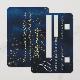 Elegante avond RSVP-kaarten met website op achterk Kaart