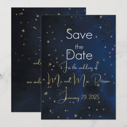 Elegante avond Save The Date (Voorkant / Achterkant)