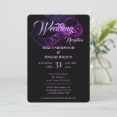 Elegante avond trouwfeest uitnodiging (Staand voorkant)