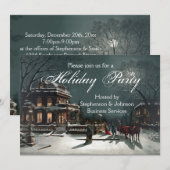 Elegante avond vakantie feest  uitnodiging (Voorkant / Achterkant)