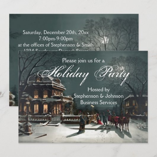 Elegante avond vakantie feest  uitnodiging