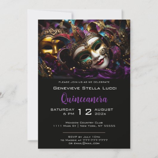 Elegante avond verjaardagsfeestuitnodiging kaart (Voorkant)