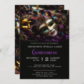 Elegante avond verjaardagsfeestuitnodiging kaart (Voorkant / Achterkant)