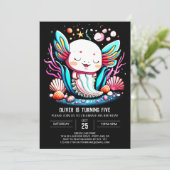 Elegante Axolotl Onder het Zee Verjaardag Kaart (Staand voorkant)