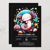 Elegante Axolotl Online Verjaardag Viering Kaart (Voorkant / Achterkant)