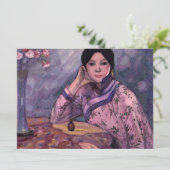 Elegante Aziatische dame met een parfumfles Kaart (Staand voorkant)