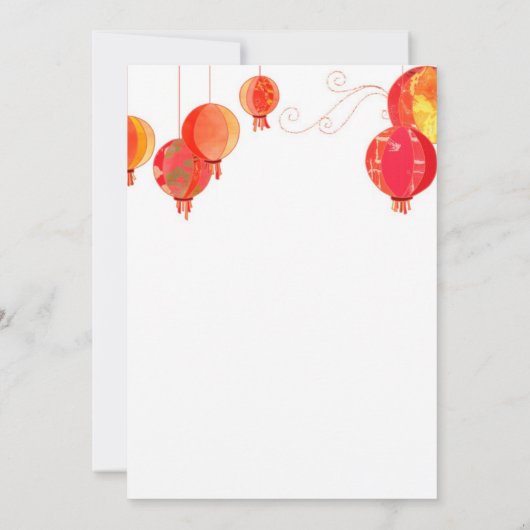 Elegante Aziatische lantaarns bruiloft repetitie d Kaart (Achterkant)