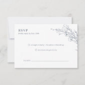 Elegante Azuur Ivoren Bloemenkrans Monogram Bruilo RSVP Kaartje (Voorkant)