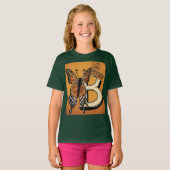 Elegante 'B' Butterfly: Italic Letter Logo Design T-shirt (Voorkant volledig)