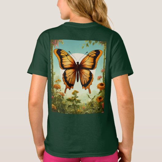 Elegante 'B' Butterfly: Italic Letter Logo Design T-shirt (Achterkant)