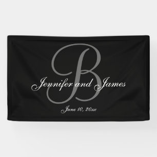 Elegante B Monogram Trouwbanner Spandoek
