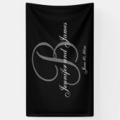 Elegante B Monogram Trouwbanner Spandoek (Verticaal)